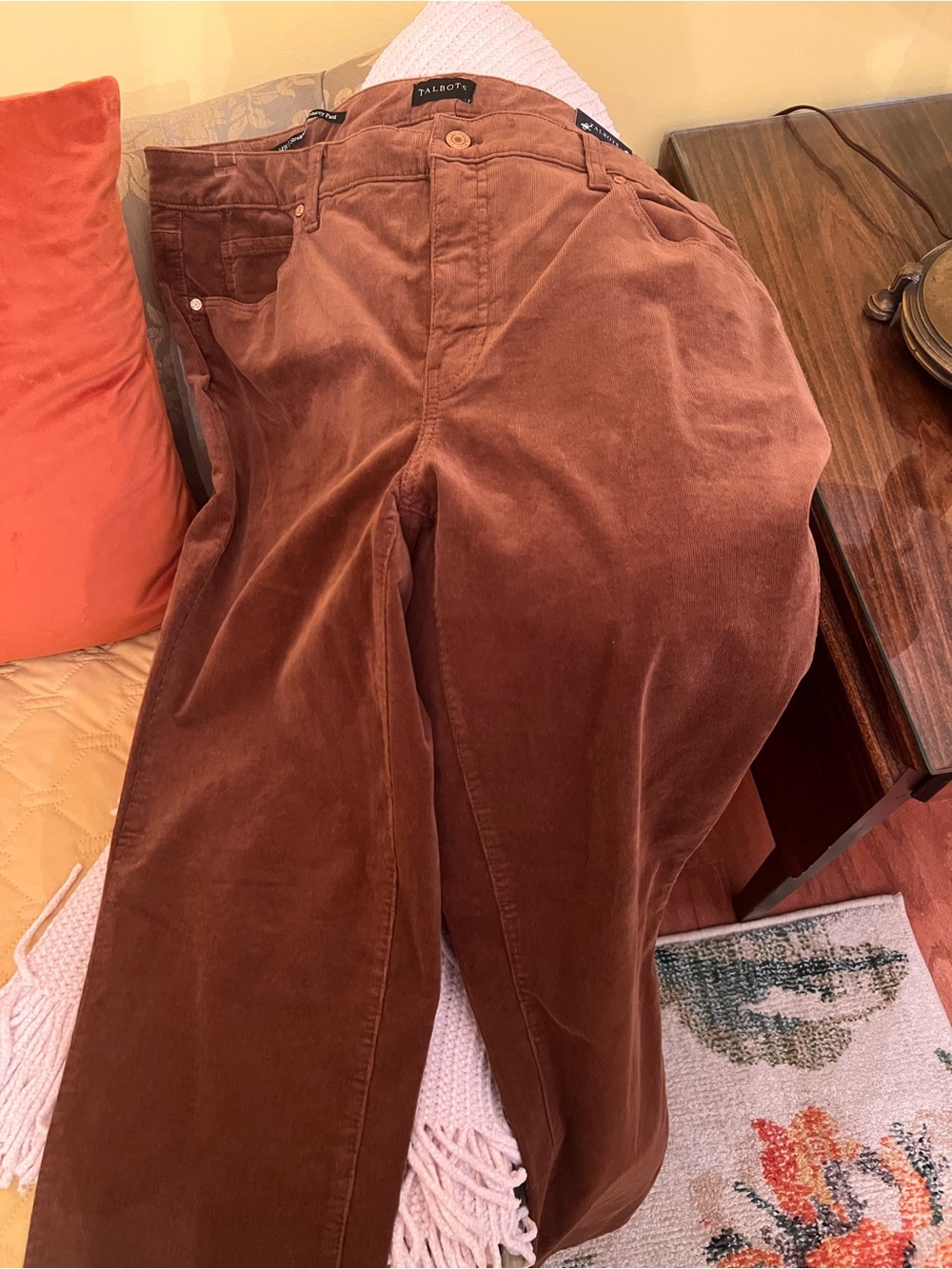 Talbots Women's Corduroy Pants in Warm Brown